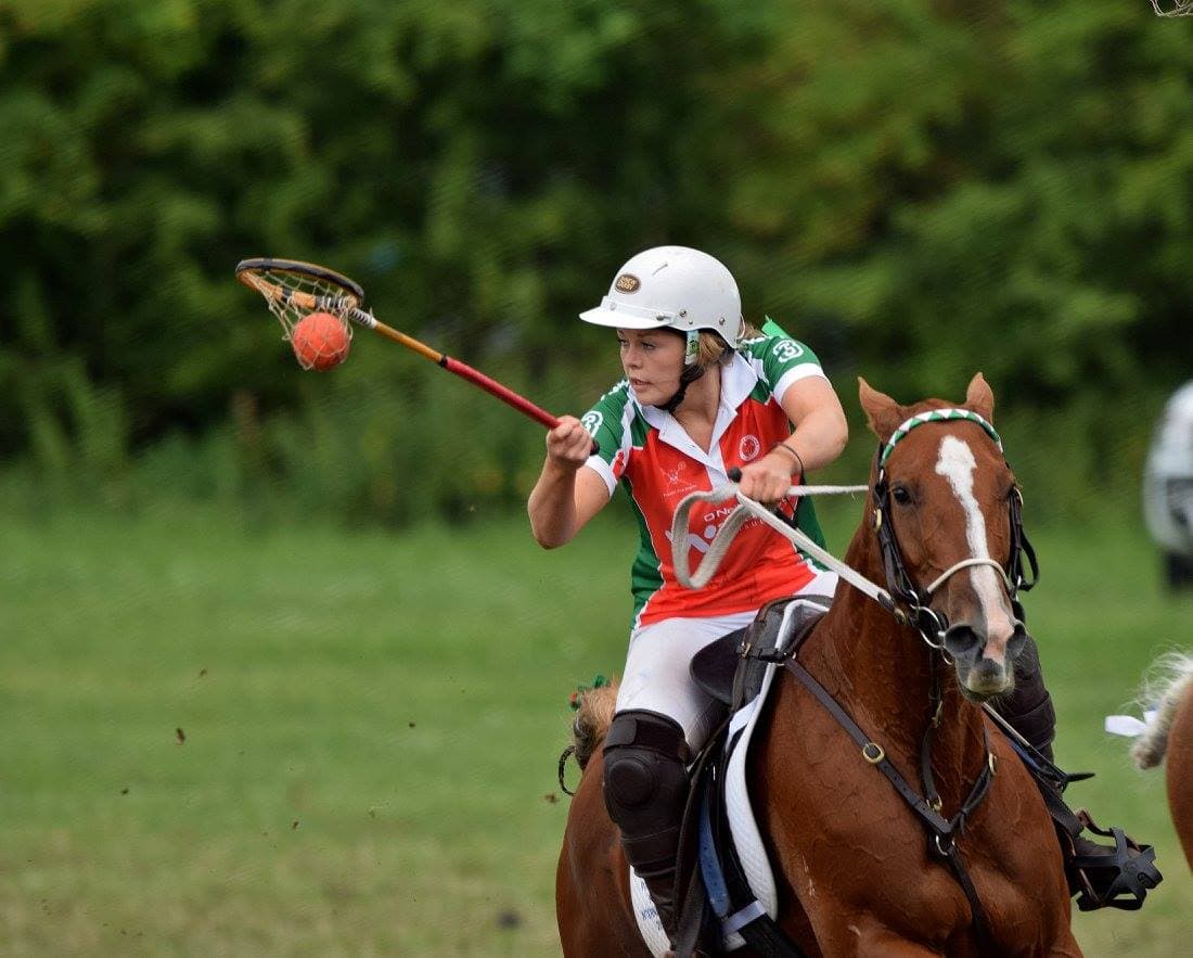 Young polocrosse rider